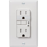 15 Amp White GFI Self Test Tamper Resistant Receptacle, with Plate and Night Light