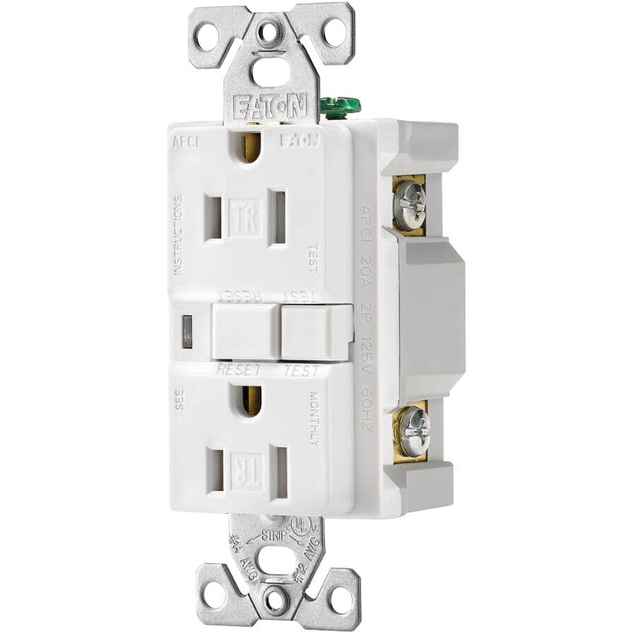 15Amp White Tamper Resistant AFCI Receptacle