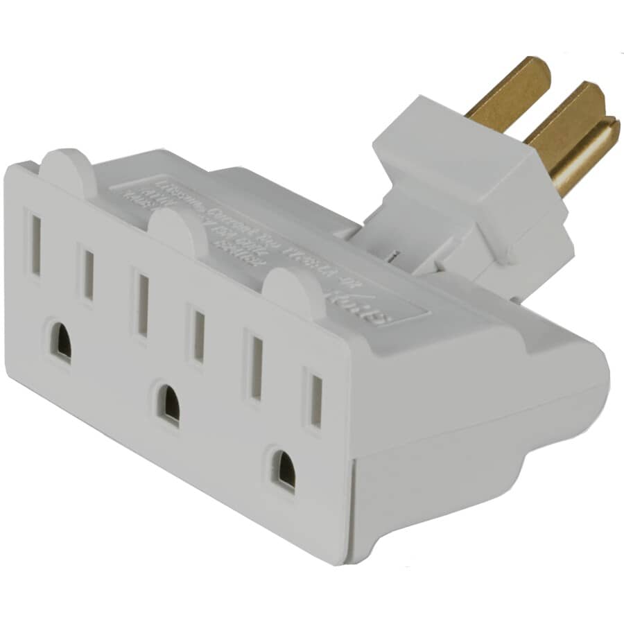 3 Outlet White Swivel Wall Tap