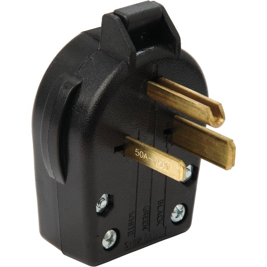 30/50 Amp 125/250V Black Dual Electrical Plug