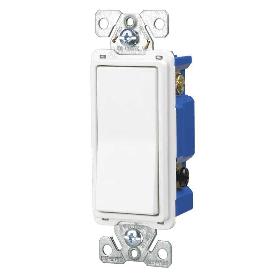 4 Way Wide Decorator White Light Switch