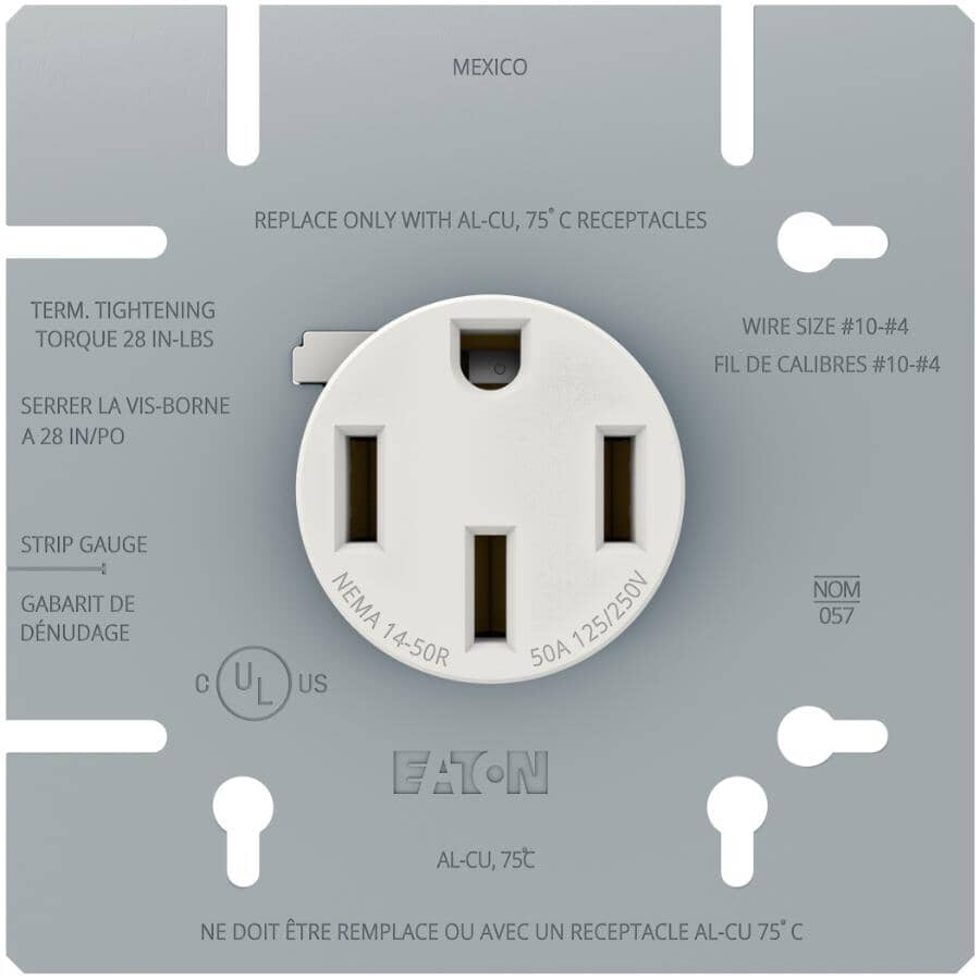 50 Amp 125/250V Range Receptacle