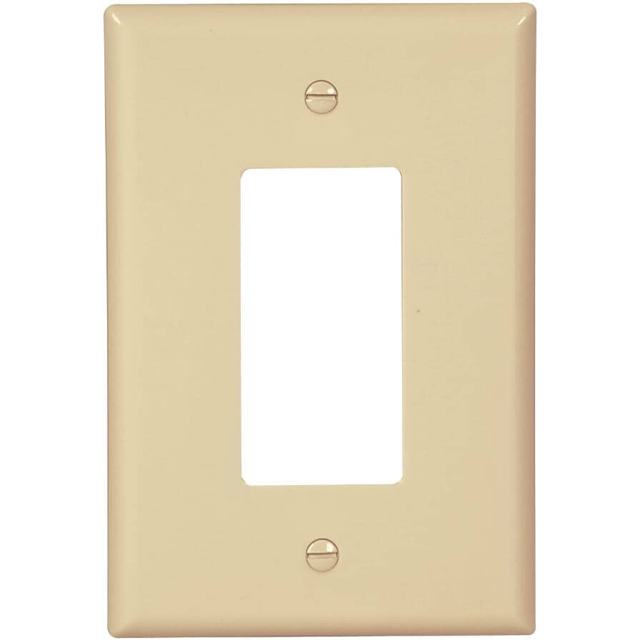 Large Ivory Plastic 1-Gang Decora Wall Plate
