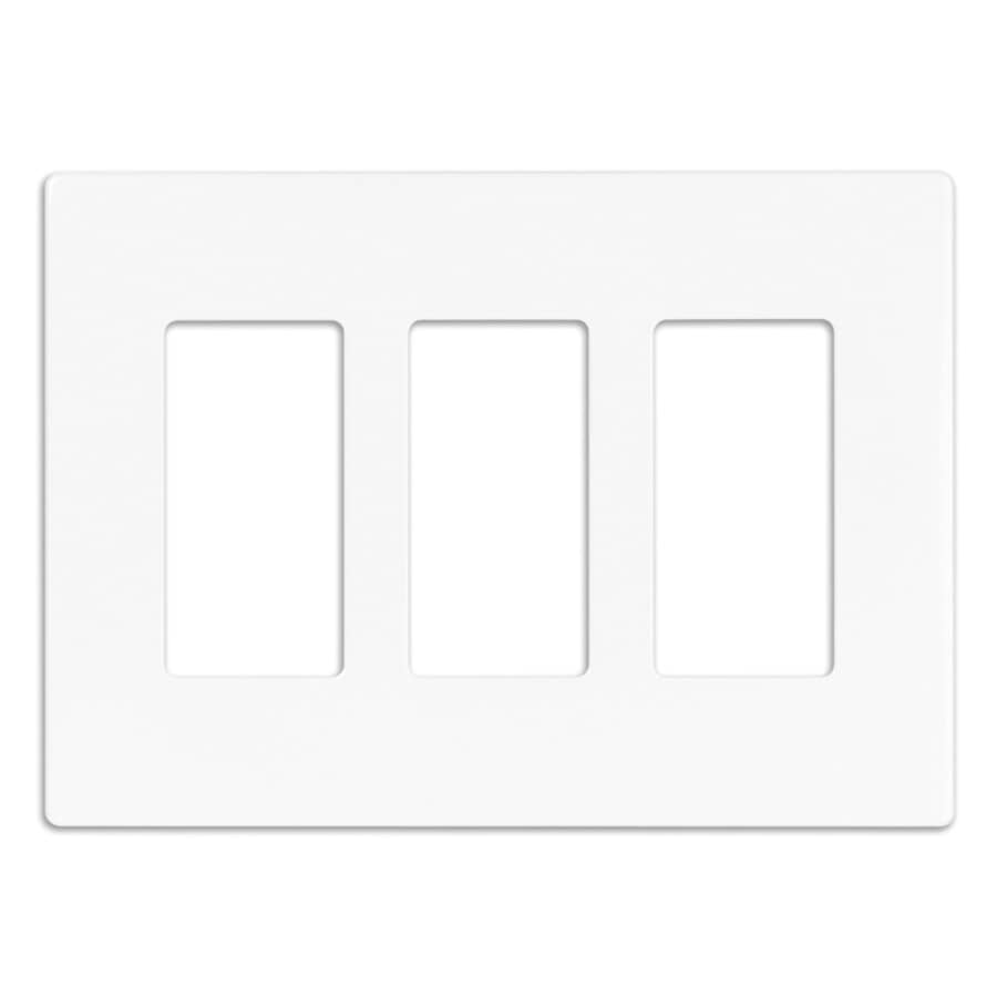 Screwless Decorator Wall Plate - White + 3-Gang