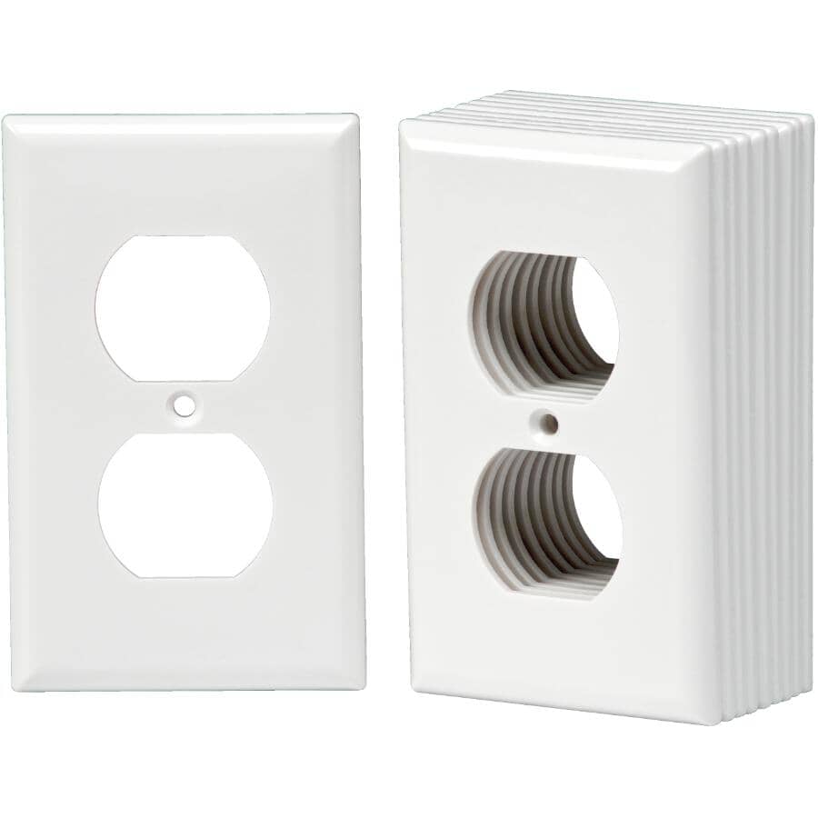 White Plastic 1-Gang Duplex Receptacle Plates - 10 Pack