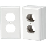 White Plastic 1-Gang Duplex Receptacle Plates - 10 Pack