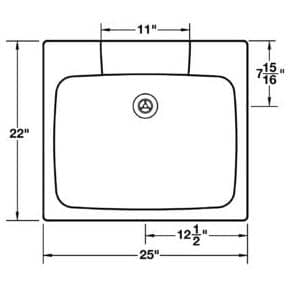 25" x 22" Fibreglass Drop-In Laundry Sink - White