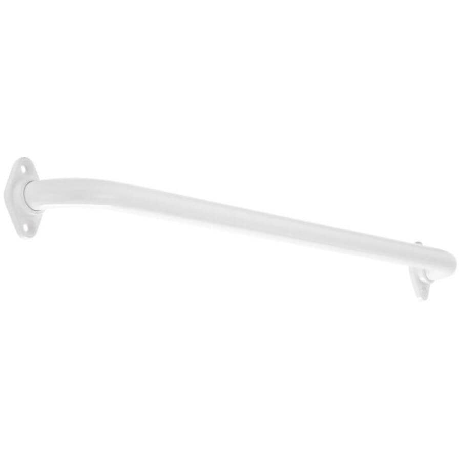1" x 24" Safety Grab Bar - with Adjustable Flanges, White