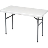 48" x 24" Plastic Rectangular Folding Table - White