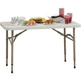 48" x 24" Plastic Rectangular Folding Table - White