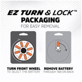 EZ Turn & Lock Size 675 Hearing Aid Batteries - 8 Pack