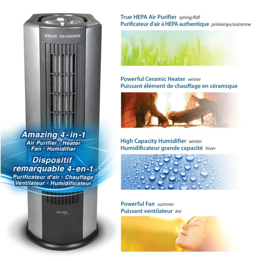 Four Seasons 4-In-1 Humidifier, Air Purifier, Heater & Fan