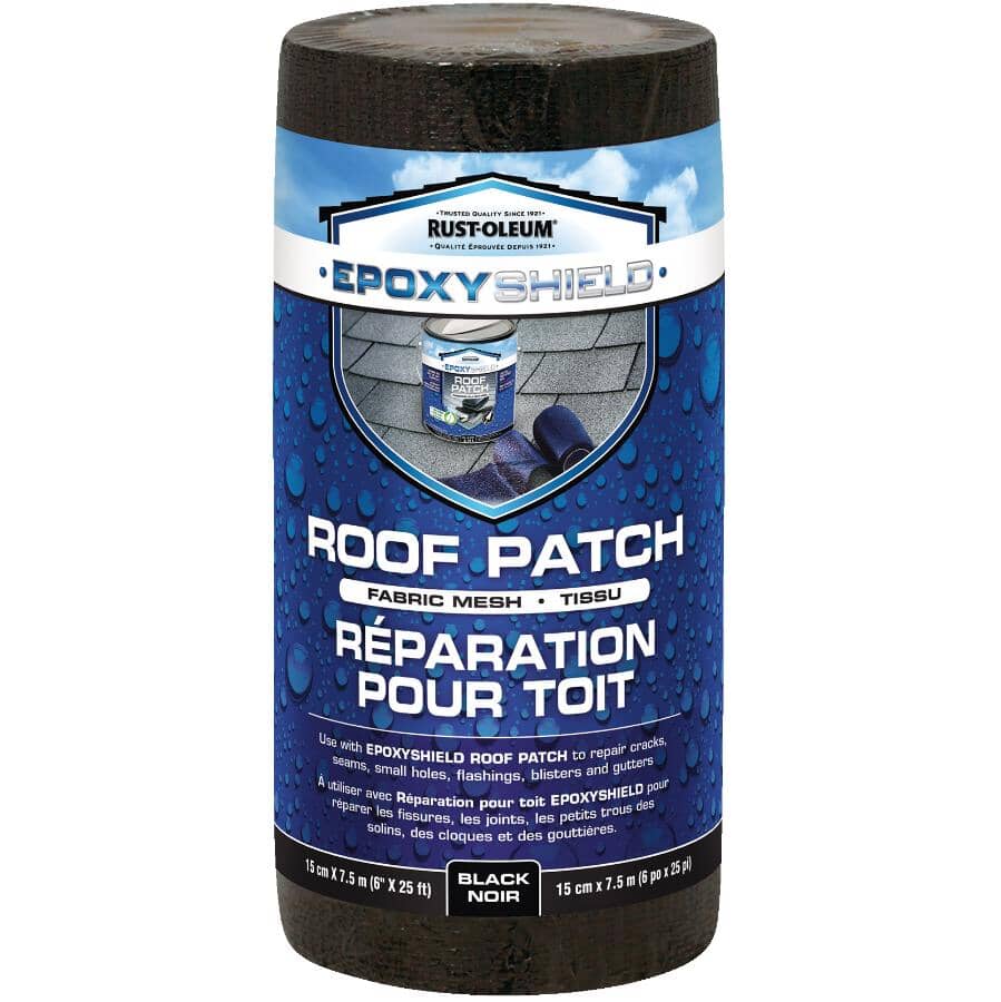 Roof Patch Fabric Mesh - Black, 6" x 25'