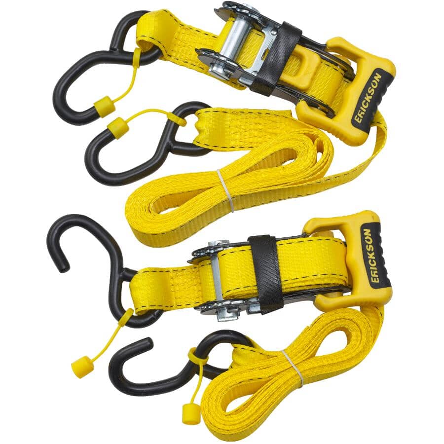2000 lb Sliding Ratchet Straps - 1.25" x 14', 2 Pack