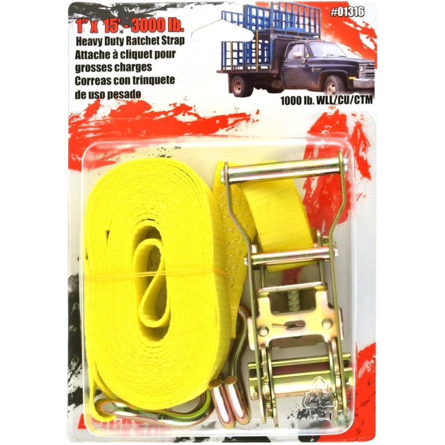 3000 lb Ratchet Strap - 1" x 15'