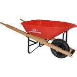 6 Cu. Ft Deluxe Steel Tray Wheelbarrow, with Wood Handles