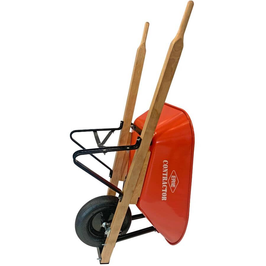 6 Cu. Ft Deluxe Steel Tray Wheelbarrow, with Wood Handles