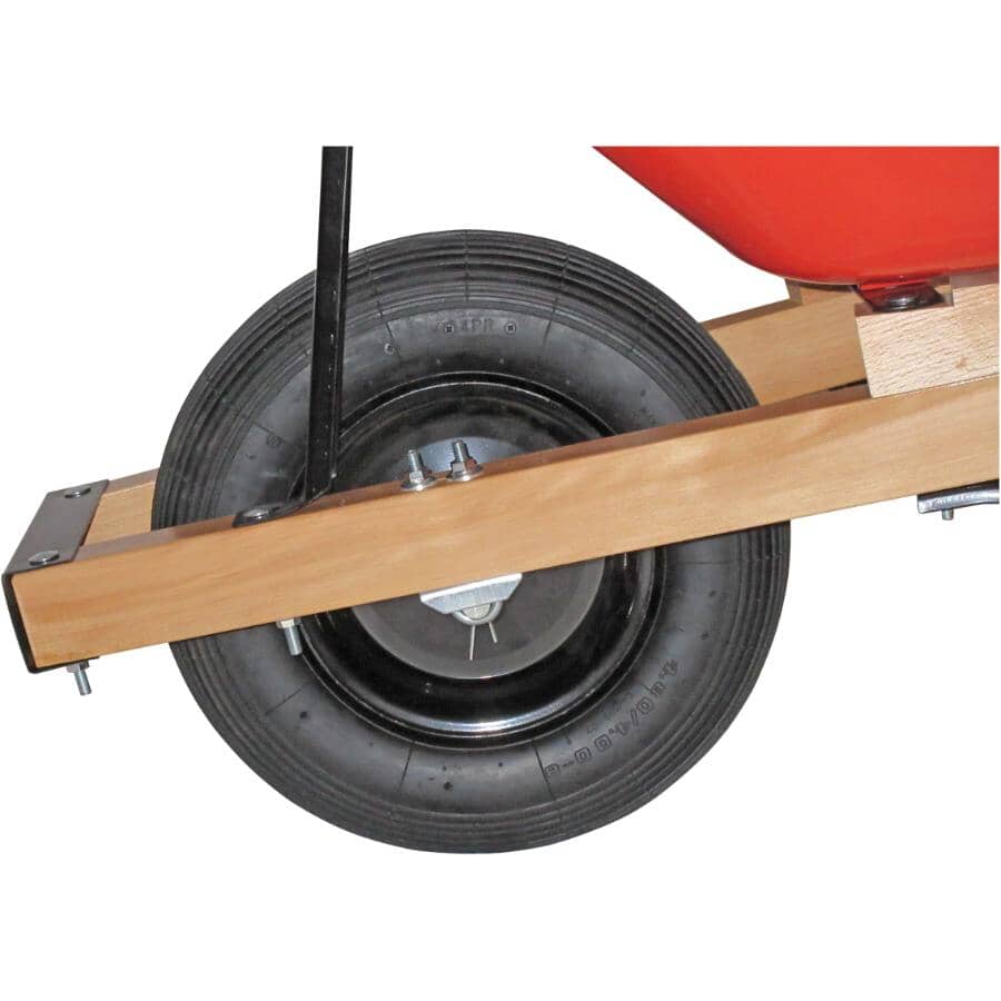 6 Cu. Ft Deluxe Steel Tray Wheelbarrow, with Wood Handles