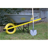 6 Cu. Ft. Landscaper/Contractor Wheelbarrow with Steel Tray and Flat Free Tire