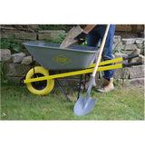 6 Cu. Ft. Landscaper/Contractor Wheelbarrow with Steel Tray and Flat Free Tire