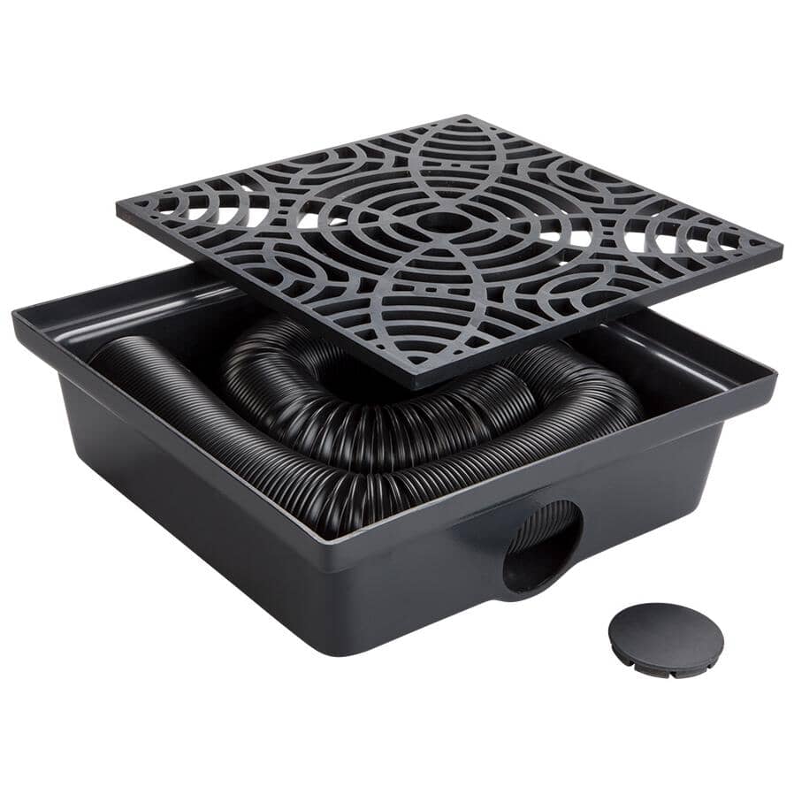 12" Black Low Profile StealthFlow Catch Basin