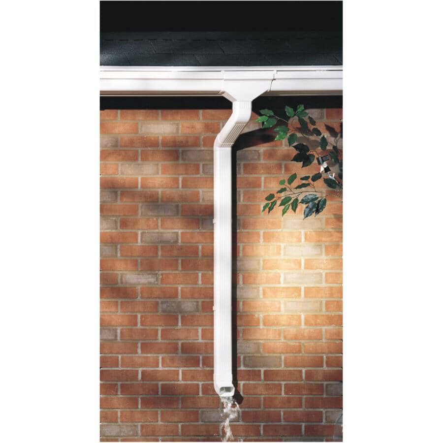2" x 3" x 10' Traditional White Vinyl Gutter Downpipe