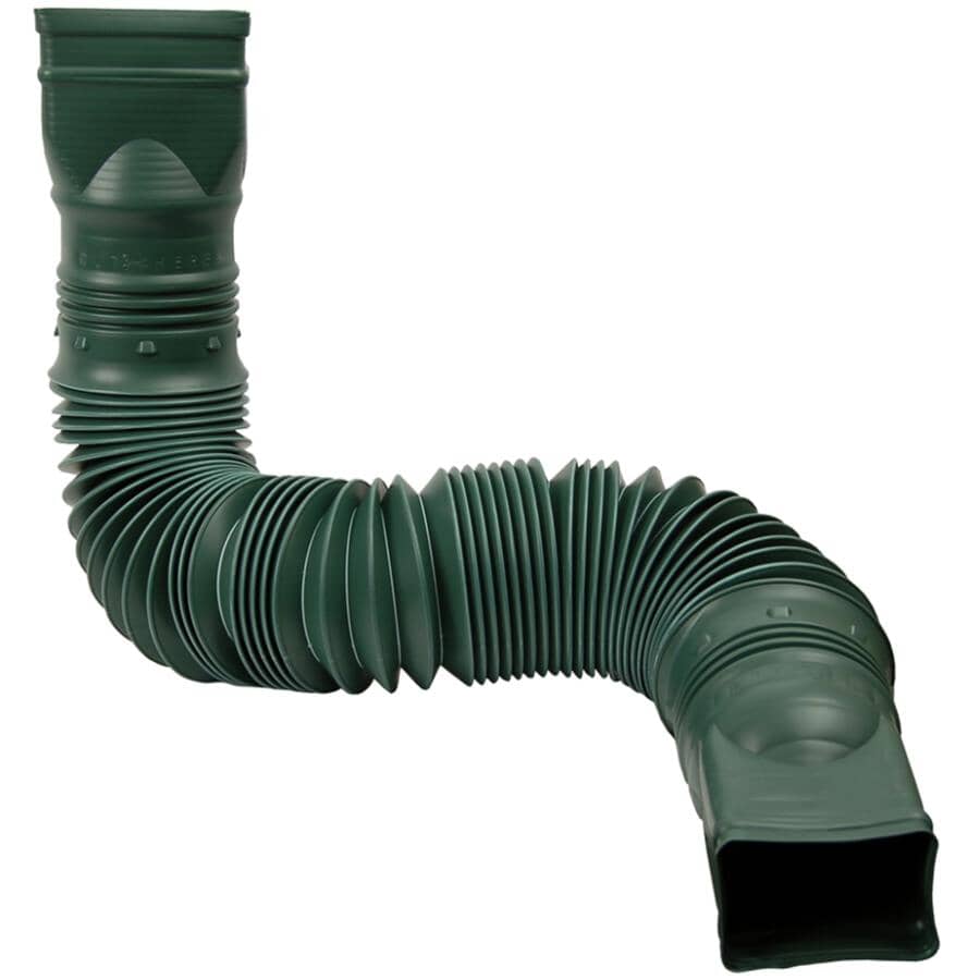 22" to 55" Flex-A-Spout Green Gutter Downspout Extension