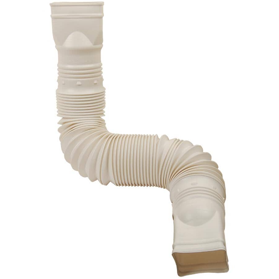 22" to 55" Flex-A-Spout White Gutter Downspout Extension