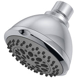 5 Setting Wall Mount Showerhead - Chrome, 3.5" Dia