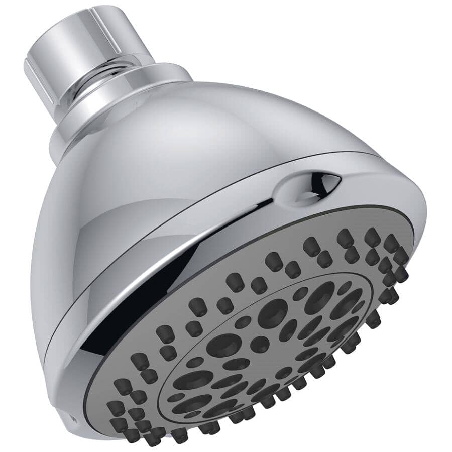 5 Setting Wall Mount Showerhead - Chrome, 3.5" Dia