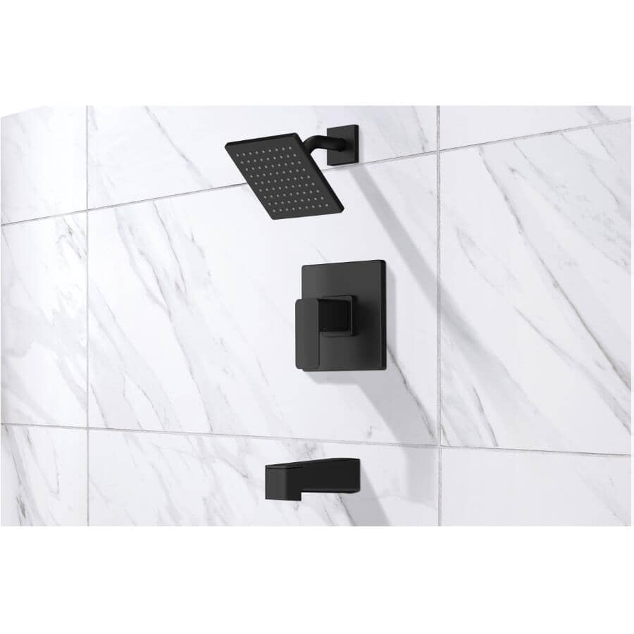 Capriza Single Handle Pressure Balanced Tub & Shower Faucet - Matte Black