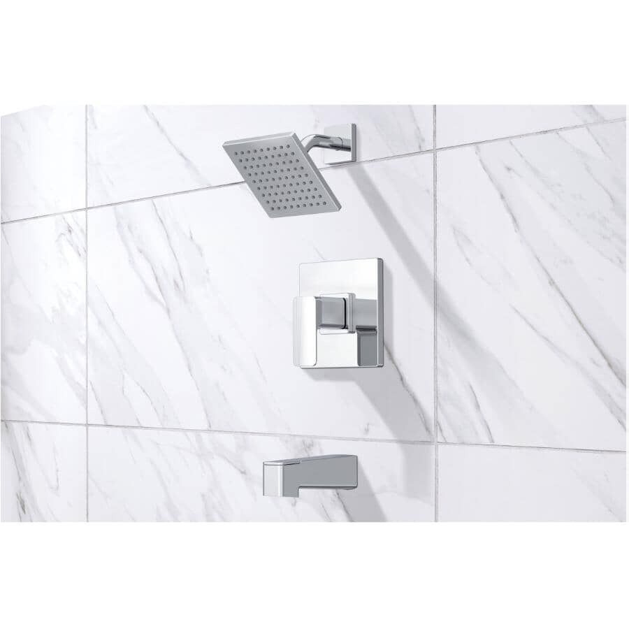 Capriza Single Handle Pressure Balanced Tub & Shower Faucet - Chrome