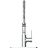 Favos Single Handle Pull-Down Kitchen Faucet with Dual Spray + Spring Spout - Chrome