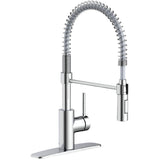 Favos Single Handle Pull-Down Kitchen Faucet with Dual Spray + Spring Spout - Chrome