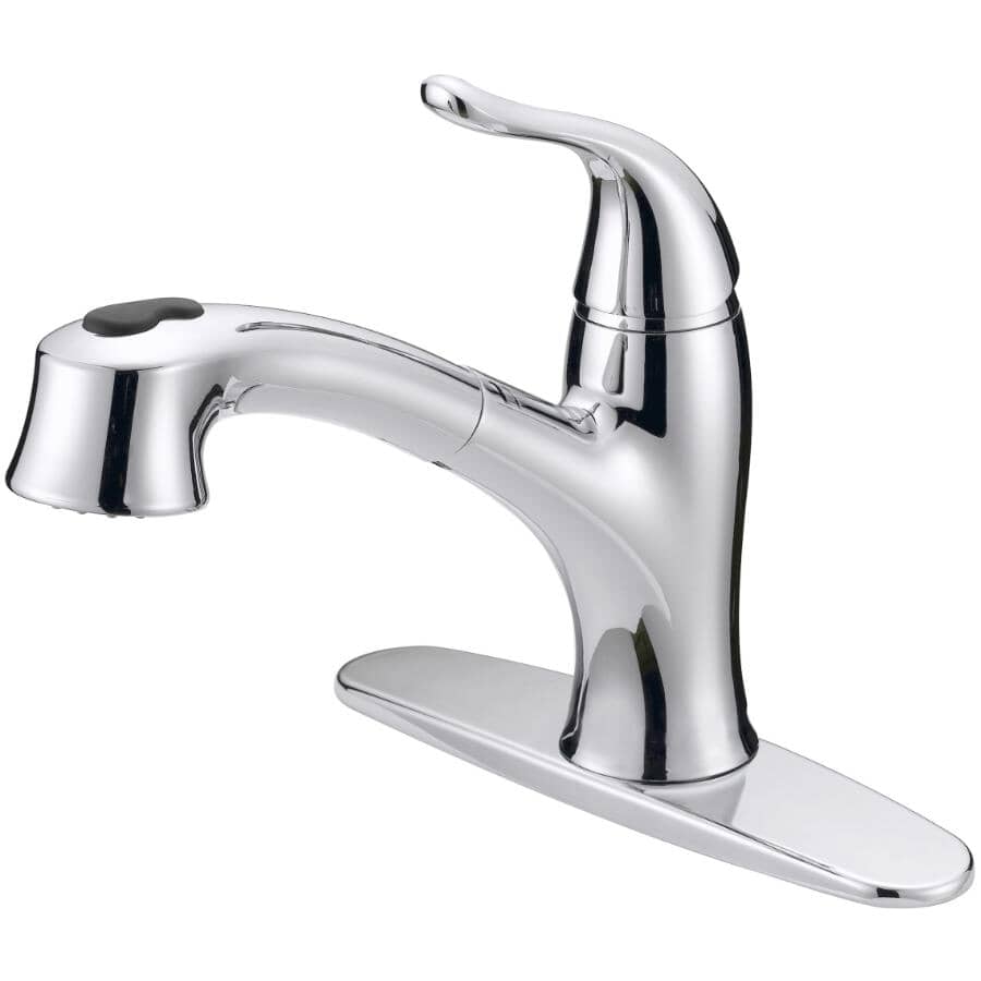 Kelby Single Handle Pull-Out Kitchen Faucet with Dual Spray - Chrome