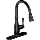 Whitley Single Handle Pull-Down Kitchen Faucet - with Dual Spray, Matte Black