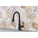 Whitley Single Handle Pull-Down Kitchen Faucet - with Dual Spray, Matte Black