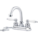 Wistan High-Spout Lavatory Faucet, with Porcelain and Chrome Handles