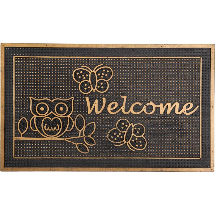 18" x 30" Owl Rubber Pin Welcome Mat