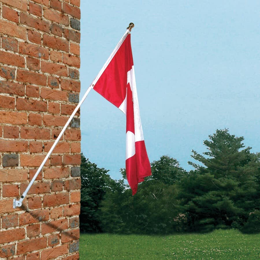 6' Flagpole Kit, with 27" X 54" Canadian Flag