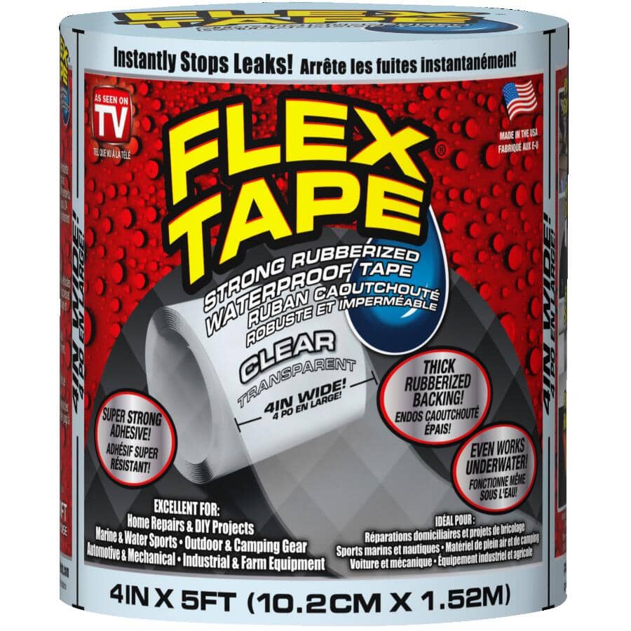As Seen On TV Rubberized Waterproof Tape - Clear, 4" x 5'