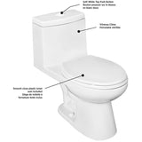 3 L/4.8 L Chaplin High Efficiency Dual Flush Elongated Toilet - White