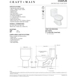 3 L/4.8 L Chaplin High Efficiency Dual Flush Elongated Toilet - White