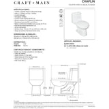 3 L/4.8 L Chaplin High Efficiency Dual Flush Elongated Toilet - White
