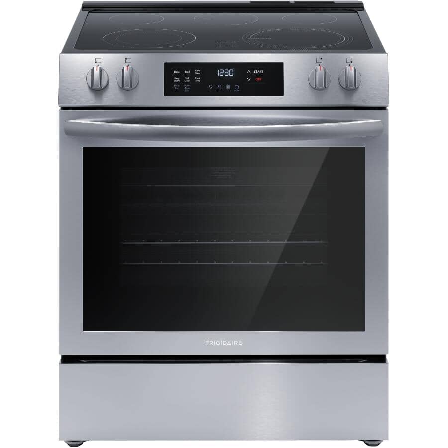 30" 5.3 cu. ft. Freestanding Smooth Top Electric Range (FCFE308CAS) - Convection + Self-Cleaning, Stainless Steel