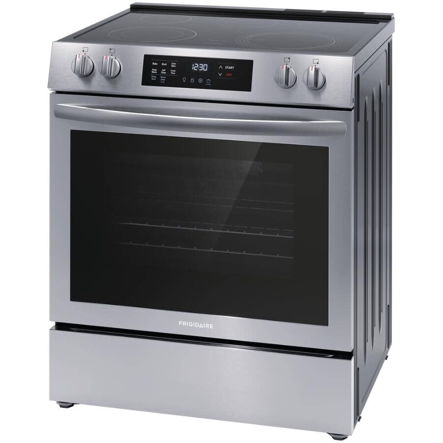 30" 5.3 cu. ft. Freestanding Smooth Top Electric Range (FCFE308CAS) - Convection + Self-Cleaning, Stainless Steel