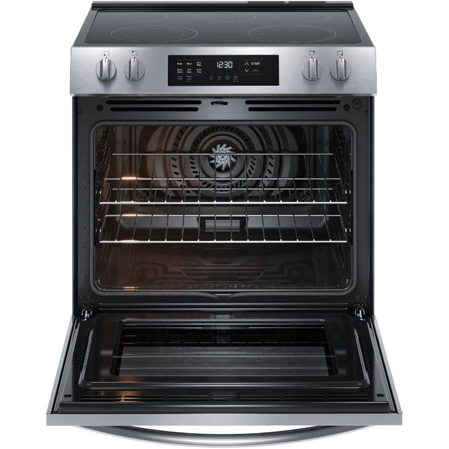 30" 5.3 cu. ft. Freestanding Smooth Top Electric Range (FCFE308CAS) - Convection + Self-Cleaning, Stainless Steel