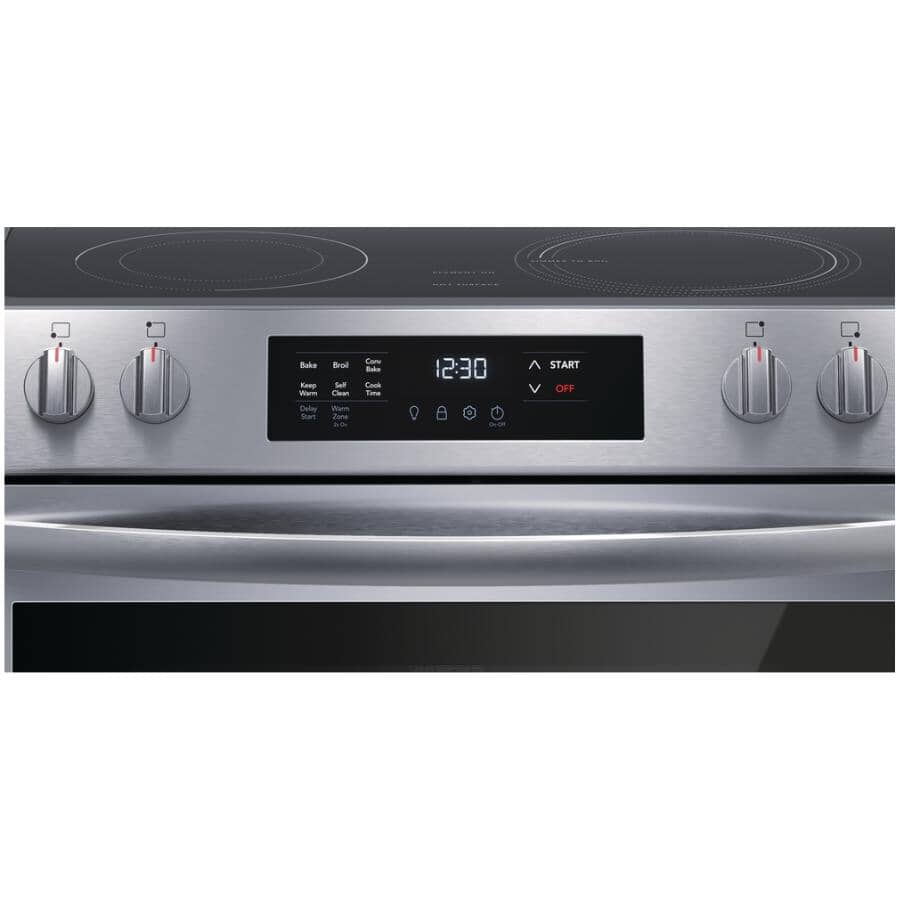 30" 5.3 cu. ft. Freestanding Smooth Top Electric Range (FCFE308CAS) - Convection + Self-Cleaning, Stainless Steel