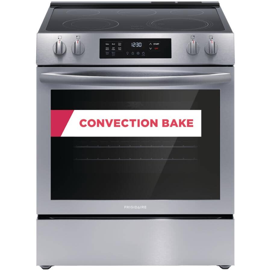 30" 5.3 cu. ft. Freestanding Smooth Top Electric Range (FCFE308CAS) - Convection + Self-Cleaning, Stainless Steel