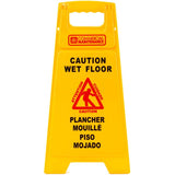 Bilingual Wet Floor Sign - Yellow, 25"